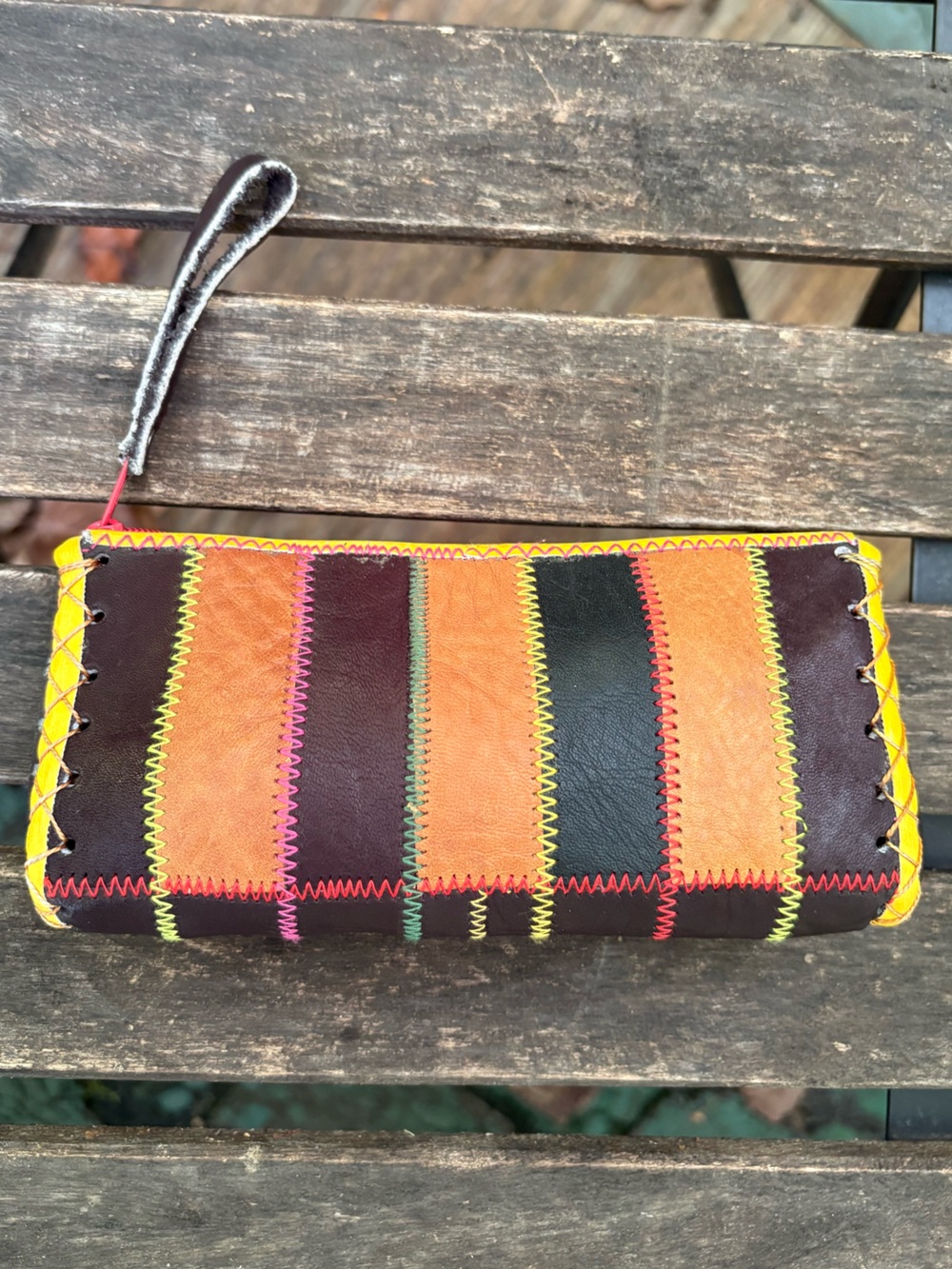 Leather Zip Clutch Pouch